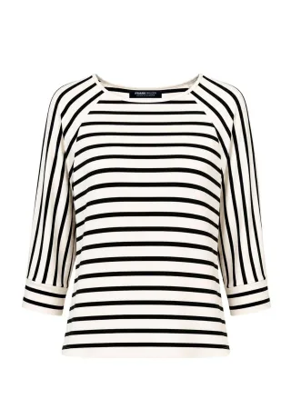 FRANK WALDER - Shirt IVORY NOIR raglanärmel ecru/schwarz - Gr. - 44