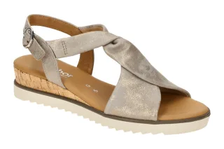 Gabor 82.751.95 Damen Sandalette - Riemchen Sandalen grau muschel Comfort Kei...