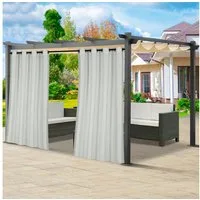 BTTO V&G Vorhang Outdoor vorhang wetterfest ösen oben,Verdunkelungsgardine Winddicht (1 St), Lichtschutz,  UV-Schutz & Blickdicht,für Pavillon Terrasse Pergola