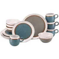 CreaTable Kombiservice Fjord Bunt (16-tlg), 4 Personen, Steinzeug