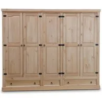 ebuy24 Kleiderschrank New Mexico Kleiderschrank 5-Trg. mit 3 Schubladen