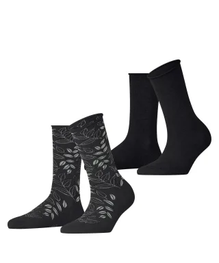 ESPRIT socks & tights - Esprit Frosted Garden 2-Pack Damen black - Gr. - 36.5