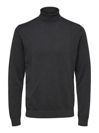 selected men - SLMBERG ROLL NECK NOOS Antracit - Gr. - L