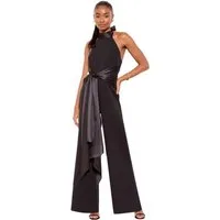 LIPSY Jumpsuit Lipsy Satin-Jumpsuit mit Neckholder, Kurzgröße (1-tlg)