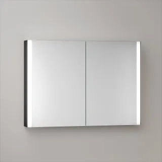 KEUCO Royal Atlas LED Spiegelschrank 100 x 71 x 12,7 cm mit 2 Türen, Spiegelheizung, Aufputz 211201450033