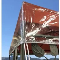 Quick Star Pavillon-Schutzhülle Pavillon Schutzhaube 3x3m Transparent Doppeldach (1-St), Umlaufender Gummizug und Befestigungsbänder in den Ecken