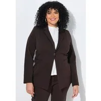 Ulla Popken Jerseyblazer Blazer Punto di Roma A-Linie Reverskragen Stretch