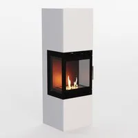 GLOW FIRE Echtfeuer-Dekokamin Lillesand Hoch Vision Ethanol Kamin, Bioethanol Kamin, 3h Brenndauer, Heizleistung mit 2KW