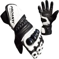 PROANTI Motorradhandschuhe PROANTI Motorradhandschuhe Race Leder Motorrad Herren Handschuhe weiß