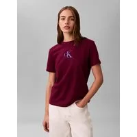Calvin Klein Jeans T-Shirt Regular Fit, glänzender Logodruck, Rundhalsausschnitt