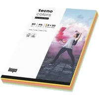 Inapa tecno Druckerpapier Rainbow, Pastellfarben-Mix, Format DIN A4, 80 g/m², 100 Blatt