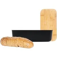 Cheffinger Aufbewahrungsbox mit Bambus-Schneidebrett für Brot, Brötchen & Gebäck (1 St)