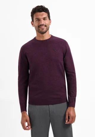 No Excess - Pullover Crewneck 2 Coloured Melange dark wine - Gr. - L