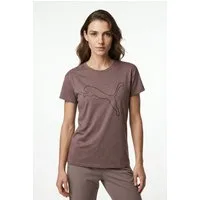 PUMA Trainingsshirt W TAD ESSENTIAL HEATHER LOGO TEE Kurzarm, sportliches T-Shirt, für sportliche Aktivitäten