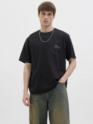 JACK&JONES - JORHYDRA PHOTO TEE SS CREW NECK black - Gr. - S