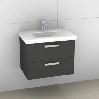 Artiqua 415 Waschtischunterschrank für Living Style 814435 Anthrazit Glanz, 415-WU2L-L16-7065-51 415-WU2L-L16-7065-51