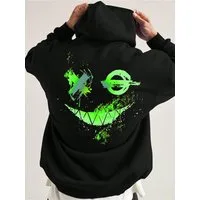RMK Kapuzenpullover Hoodie Herren Pullover mit Kapuze Basic Longsleeve Smile Smiley Oversize