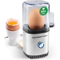 GOURMETmaxx Eierkocher GOURMETmaxx Design-Eierkocher für 1 Frühstücksei, 70 W, für perfekte Frühstückseier, mit Messbecher & Ei-Stecher