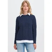 OXMO Strickpullover OXFSanvi Modischer Strickpullover mit integrierter Bluse