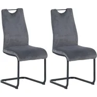 byLIVING Freischwinger CAPRI (Set, 2 St), Grob-Cord, bis 110 kg, Schaumstoff, Schwingstuhlgestell, mit Griff