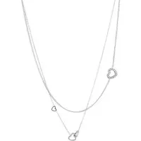 MIRROSI Edelstahlkette Damen Halskette Goldene oder silberne Farben 40+5cm Lang, Herzchen Herz Glücksblatt