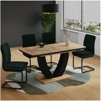 Vicco Esstisch Fenaro, Schwarz/Eiche/Eiche, 120 x 80 cm ausziehbar (1-St)