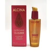 ALCINA Haaröl ALCINA Nutri Shine Öl-Elixier (50 ml) für strapaziertes Haar mit Argan, Packung, Pflegeöl mit Arganöl: Glanz, Geschmeidigkeit und Schutz