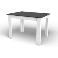 Home Collective Esstisch Küchentisch, Platte aus Eiche, Holztisch (Perfekt für Küche, Esszimmer, Wohnzimmer), 120x80 cm hergestellt aus Möbelplatte mit PVC-Furnier schwarz weiß