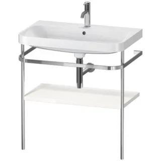 Duravit Happy D.2 Plus c-shaped Set mit Metallkonsole Weiß Hochglanz 775x490x850 mm - HP4837O2222 HP4837O2222