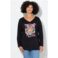 Angel of Style T-Shirt Langarmshirt Glitzersteinchen auf dem Tigermotiv