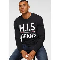 H.I.S Langarmshirt Langarm, schmaler Basic-Schnitt, bedrucktes Design