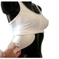 BAY-Sports Brustschutz Brustschutz Damen Soft Schalen Guard Quick Einlagen Sport BH Cool (1 Paar, weiß), Kampfsport Kickboxen Karate Taekwondo MMA Krav Maga Boxen
