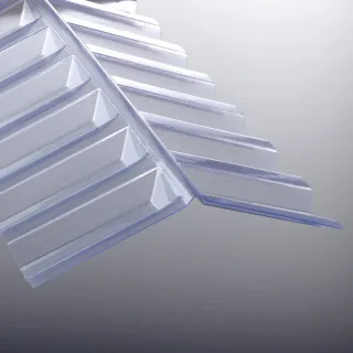 Wellfirsthaube Spundwand 76/18 Polycarbonat (1265x150x150 mm)