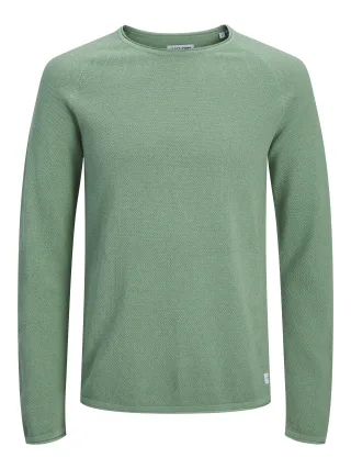 JACK&JONES - JJEHILL KNIT CREW NECK NOOS Granite Green - Gr. - M