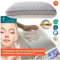 ARGAHOME Nackenstützkissen Kollagen Komfort Kopfkissen – Viscoelastischer Memory-Schaum 60x40, Füllung: Viscoschaum, Bezug: Waschbär, Rückenschläfer, Seitenschläfer, Bauchschläfer, Exklusivität garantiert: Das 99% unserer Kunden begeistert hat.