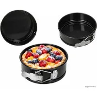 MamboCat Auflaufform 3er Set Mini Springform rund Backform Ø12,5cm Kuchen Airfryer Backofen, Edelstahl