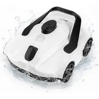 GarveeMore Poolroboter kabelloser automatischer Poolreiniger, 130Min. Laufzeit, IPX8, bis zu 17 m/min, 2,5 Std. ladezeit, für Poolboden, Weiß