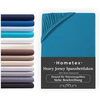 Hometex Premium Textiles Spannbettlaken Exclusive bis 25 cm Steghöhe, Jersey, Gummizug: rundum, 100% Baumwolle, Premium Qualität 160 g/m²