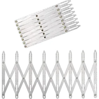 Aluminum Alloy Expanding Sewing Gauge Adjustable 24 Inch Button Guide Measurement Tool for Pleats Crafts Snaps Shirring