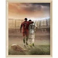 JUSTGOODMOOD Poster Premium ® Ronaldo & Messi Freunde Fußball Poster · ohne Rahmen