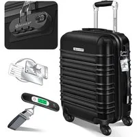 KESSER Hartschalen-Trolley Reisekoffer Handgepäck 55L Koffer Inkl. Kofferwaage + Gepäckanhänger, 4 Rollen, Rollkoffer ABS-Hartschale mit 4 Rollen, Zahlenschloss & Teleskopgriff