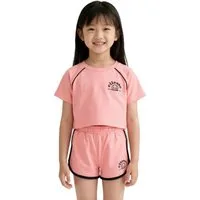 Ellesse Shirt & Shorts Ellesse Mädchen Sportanzug 2-Teiler Crop-Top & Shorts Rosa (Set) Mädchen Sportset 2-14 Jahre Shorts + Crop Top