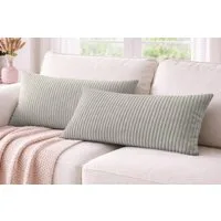 Amilian Dekokissen 40x80 cm 2er Set mit Füllung – Cord-Optik Sofakissen, mit Füllung und Bezug, formstabil, Hotelverschluss