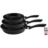 Elo Pfannen-Set Alucast, Aluminiumguss (Set, 3-tlg., je 1 Pfanne Ø 20/24/28 cm, H: 4,5/5/6 cm), Induktion