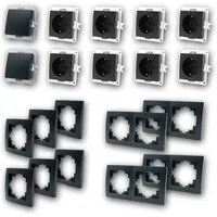 McPower FLAIR Set "Standard Starter" 20-teilig,schw,Schrau Unterputzschalter