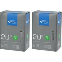 Schwalbe Fahrradschlauch Schwalbe 2x Fahrradschlauch AV7 20x1.50-2.50" (40/62-406), 20 Zoll, Au