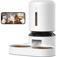 Petlibro Katzen-Futterautomat Granary Dual, 5 Liter, HD-Kamera, Doppelbehälter, weiß