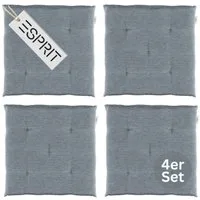 Esprit Stuhlkissen NEEDLESTRIPE Sitzkissen, 40 x 40 cm - 4er Set in Blau