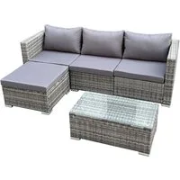 SVITA Loungeset QUEENS, (Set, 5-tlg., Garten-Lounge), verschiedene Stellmöglichkeiten, breite Armlehnen, inkl. Tisch
