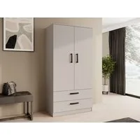 Beautysofa Kleiderschrank TREND 2-türig mit Selbsteinzug, Kleiderstange und 5 Einlegeböden (verschiedene Farben, mit oder ohne Schubladen)